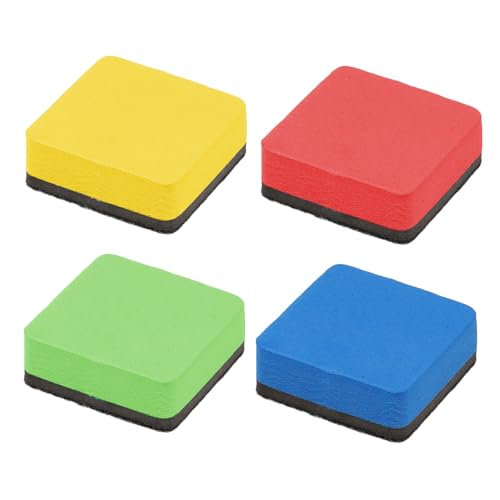 Qianyu 4 Stück Whiteboard-Reinigungspads Trocken Abwischbare Radiergummis kleine trocken abwischbare Radiergummis für Notiztafeln Flipcharts Schaukästen Klassenzimmer Büro Glas Whiteboard Lehrer von Qianyu