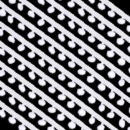 Qianyu Bommelbälle, Fransenbordüre, Girlande, Nähquaste, Spitze für Zuhause, DIY, Kleidung, Kleid, Vorhang, Kissen, Dekoration, Kleidung, Zubehör, 10 mm pro Stück, 22 Meter Qianyu Bommelbälle, Fransenbordüre, Girlande, Nähquaste, Spitze für Zuhause, DIY, Kleidung, Kleid, Vorhang, Kissen, Dekoration, Kleidung, Zubehör, 10 mm pro Stück, 22 Meter von Qianyu