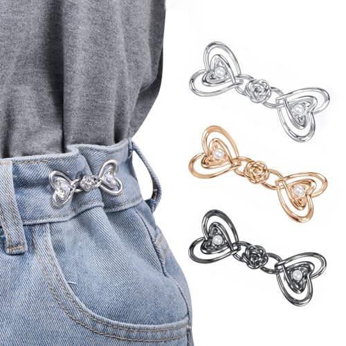Qianyu Taillenspanner für Hosen, verstellbar, abnehmbare Clips, wiederverwendbar, kleiner, ohne Nähen, Herzbund für Damen, lose Jeans, 3 Paar Qianyu Taillenspanner für Hosen, verstellbar, abnehmbare Clips, wiederverwendbar, kleiner, ohne Nähen, Herzbund für Damen, lose Jeans, 3 Paar von Qianyu