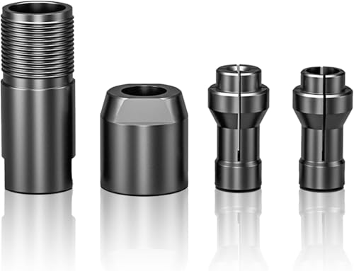 3/6 mm Winkelschleifer-Umwandlungszubehör, Gewindekonverter-Set für Winkelschleifer auf Geradschleifer, M10-Gewindeadapter-Konvertierungsset für Holzbearbeitung (3 mm + 6 mm) von Qianzc