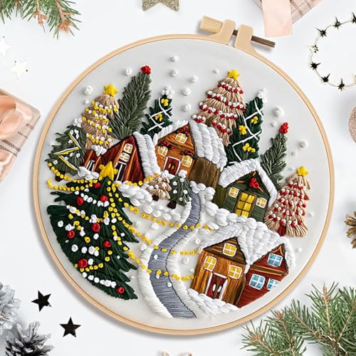 Qiaonan Weihnachtsstickmuster | Stick-Set Weihnachten Für Anfänger Erwachsene | Bastelset Wohndekoration Für Schreibtisch | Für Anfänger Mutter von Qiaonan