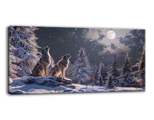 70x140cm Diamond Painting Set, 5D Wolf Diamant Painting Bilder, DIY Diamond Art Painting Kits Vollbohrer, Tier Diamant Malerei Crystal Strass Stickerei Painting Set, Wand Dekoratione und Geschenk T85 von Qiaoqoo