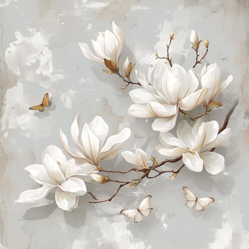 Blume Diamond Painting Erwachsene,5D Diamant Painting Bilder Kinder,DIY Magnolie Diamond Art Painting Kit,Full Rund Drill Cross Stickerei Malerei,Diamant Malerei Set für Wand Dekoration 35x35cm Q-149 Blume Diamond Painting Erwachsene,5D Diamant Painting Bilder Kinder,DIY Magnolie Diamond Art Painting Kit,Full Rund Drill Cross Stickerei Malerei,Diamant Malerei Set für Wand Dekoration 35x35cm Q-149 von Qiaoqoo