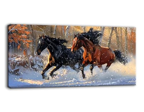Diamond Painting Großes XXL, 30x60cm 5D Diamant Painting Bilder, Pferd Diamond Painting Erwachsene Kinder Set, DIY Tier Diamant Kunst Malerei Stickerei Set für Wohnzimmer Schlafzimmer Wand Dekor S975 von Qiaoqoo