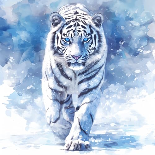 Tier Diamond Painting Erwachsene, 5D Diamant Painting Bilder Kinder, DIY Tiger Diamond Art Painting Kit, Full Rund Drill Cross Stickerei Malerei, Diamant Malerei Set für Wand Dekoration 20x20cm Q-788 Tier Diamond Painting Erwachsene, 5D Diamant Painting Bilder Kinder, DIY Tiger Diamond Art Painting Kit, Full Rund Drill Cross Stickerei Malerei, Diamant Malerei Set für Wand Dekoration 20x20cm Q-788 von Qiaoqoo
