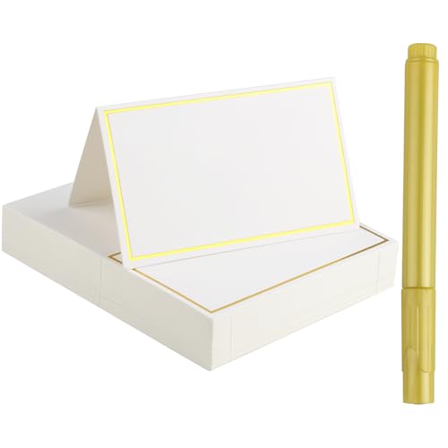 100 Stück Tischkarten, Platzkarten Blanko mit 1 Markierstift, Namensschilder Hochzeit, Tischkärtchen zum Beschriften für Hochzeit, Kommunion, Geburtstag, Festival, Party,Taufe 100 Stück Tischkarten, Platzkarten Blanko mit 1 Markierstift, Namensschilder Hochzeit, Tischkärtchen zum Beschriften für Hochzeit, Kommunion, Geburtstag, Festival, Party,Taufe von Qichan