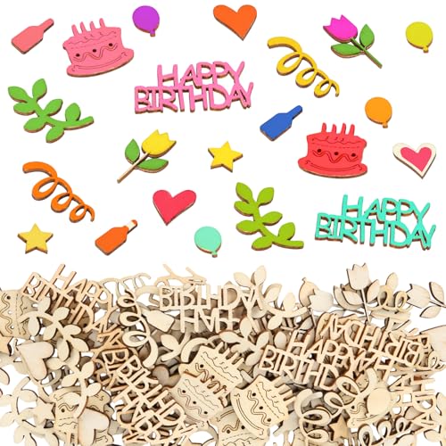 130 Stück Konfetti Geburtstag Tischdeko Holz, 9 Formen Happy Birthday Konfetti, Streudeko Geburtstag, Holzkonfetti für Jungen Mädchen Kindergeburtstag Party Dekorationen 130 Stück Konfetti Geburtstag Tischdeko Holz, 9 Formen Happy Birthday Konfetti, Streudeko Geburtstag, Holzkonfetti für Jungen Mädchen Kindergeburtstag Party Dekorationen von Qichan