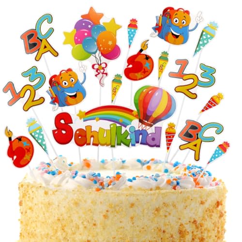 Qiciqinoone Tortendeko Einschulung, 20 Stück Cake Topper Schulanfang Tortendeko, Bunt Zuckertüte Kuchen Deko Cupcake Topper Einschulung Kuchendeko, für Schulkind, Junge, Mädchen Schulanfang Party Deko Qiciqinoone Tortendeko Einschulung, 20 Stück Cake Topper Schulanfang Tortendeko, Bunt Zuckertüte Kuchen Deko Cupcake Topper Einschulung Kuchendeko, für Schulkind, Junge, Mädchen Schulanfang Party Deko von Qiciqinoone