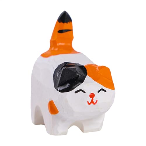 Qidures Holzkatze Ornamente, Handgefertigte Katzenfigur aus Geschnitzte Katzen, Niedliche Katzen Holzfigur Katzenstatue Schreibtisch Ornament für Katzenliebhaber 2,5x4,5cm Qidures Holzkatze Ornamente, Handgefertigte Katzenfigur aus Geschnitzte Katzen, Niedliche Katzen Holzfigur Katzenstatue Schreibtisch Ornament für Katzenliebhaber 2,5x4,5cm von Qidures