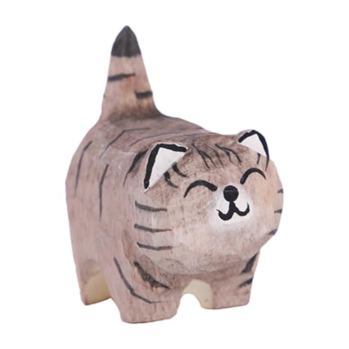Qidures Holzkatze Ornamente, Handgefertigte Katzenfigur aus Geschnitzte Katzen, Niedliche Katzen Holzfigur Katzenstatue Schreibtisch Ornament für Katzenliebhaber 2,5x4,5cm Qidures Holzkatze Ornamente, Handgefertigte Katzenfigur aus Geschnitzte Katzen, Niedliche Katzen Holzfigur Katzenstatue Schreibtisch Ornament für Katzenliebhaber 2,5x4,5cm von Qidures