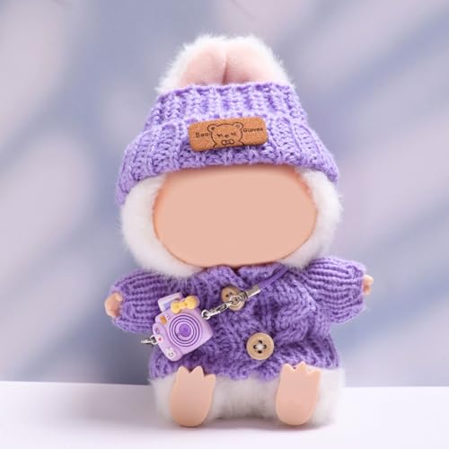 Puppen-Kleidung aus Plüsch, 17 cm, für Labubu, Puppenkleidung, Hut für 17 cm, La Bubu Ersatzkleidung für Themenpartys und Fotoshootings (I) von Qiebenav