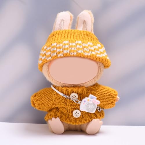 Puppen-Kleidung aus Plüsch, 17 cm, für Labubu, Puppenkleidung, Hut für 17 cm, La Bubu Kleidung, Ersatzkleidung für Themenpartys und Fotoshootings (K) von Qiebenav