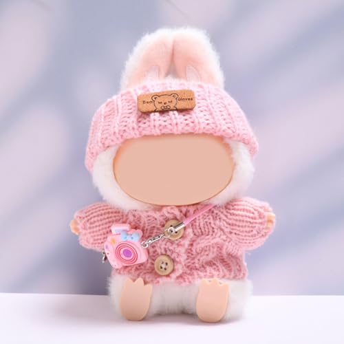 Puppen-Kleidung aus Plüsch, 17 cm, für Labubu, Puppenkleidung für 17 cm, La Bubu Ersatzkleidung für Themenpartys und Fotoshootings (H) von Qiebenav