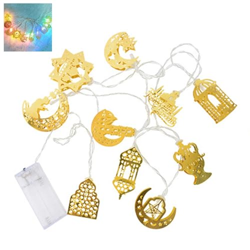 Qiebenav Eid Mubarak Licht Party Dekoration LED Ramadan Lichterkette mit biegbarem Draht, batteriebetriebene dekorative Lichterkette, Laterne, Partydekoration, mehrfarbig 4 Qiebenav Eid Mubarak Licht Party Dekoration LED Ramadan Lichterkette mit biegbarem Draht, batteriebetriebene dekorative Lichterkette, Laterne, Partydekoration, mehrfarbig 4 von Qiebenav