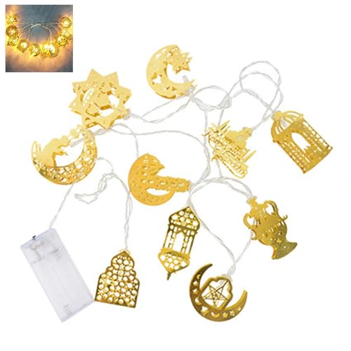 Qiebenav Eid Mubarak Licht Party Dekoration Led Ramadan Lichterkette mit biegbarem Draht Batteriebetriebene dekorative Lichterkette Laterne Party Dekor Warmweiß 4 Qiebenav Eid Mubarak Licht Party Dekoration Led Ramadan Lichterkette mit biegbarem Draht Batteriebetriebene dekorative Lichterkette Laterne Party Dekor Warmweiß 4 von Qiebenav