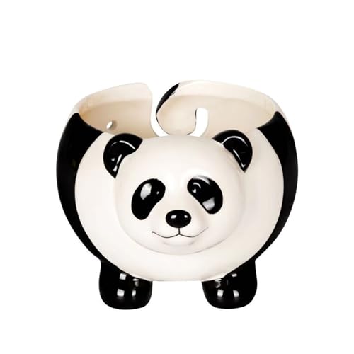 Qiebenav Garn-Management-Schüssel, Aufbewahrung, Panda, handgefertigt, Keramik, Stricken, Häkeln, Halter mit niedlichem Design, Schreibtisch-Organizer für verhedderungsfrei, langlebig, glatt Qiebenav Garn-Management-Schüssel, Aufbewahrung, Panda, handgefertigt, Keramik, Stricken, Häkeln, Halter mit niedlichem Design, Schreibtisch-Organizer für verhedderungsfrei, langlebig, glatt von Qiebenav