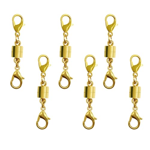 Qiebenav Magnetische Armbandschnalle, DIY-Zubehör, rostfrei, doppelte Karabinerverschlüsse, magnetische Halskettenverschlüsse, korrosionsbeständig, Schmuckzubehör, Golden E, 6 Stück Qiebenav Magnetische Armbandschnalle, DIY-Zubehör, rostfrei, doppelte Karabinerverschlüsse, magnetische Halskettenverschlüsse, korrosionsbeständig, Schmuckzubehör, Golden E, 6 Stück von Qiebenav
