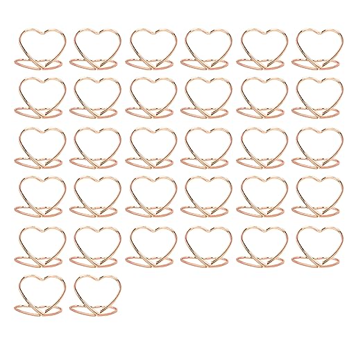 Qiebenav Tischkartenhalter, Herzform, Tischnummernständer, Menü, Memo-Clip, Foto, Bild für Hochzeitsbedarf, Metall-Kartenhalter, S, Roségold, 32 Stück Qiebenav Tischkartenhalter, Herzform, Tischnummernständer, Menü, Memo-Clip, Foto, Bild für Hochzeitsbedarf, Metall-Kartenhalter, S, Roségold, 32 Stück von Qiebenav
