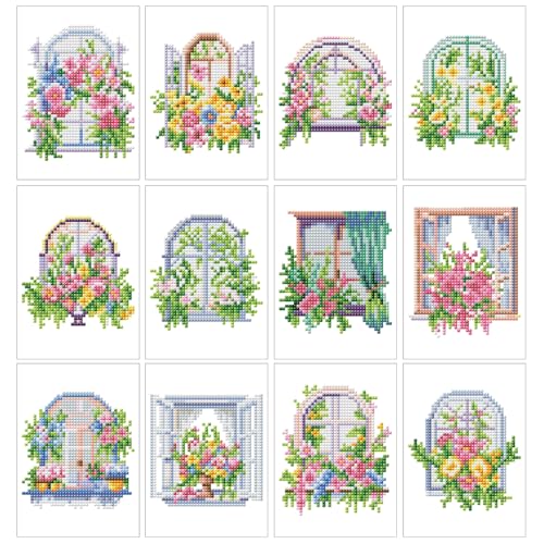 12 Stück Blume Mini Diamond Painting Bilder,Small Diamant Painting Erwachsene,Diamants Painting Erwachsene Für Home Wand Decor,Frauen Geschenk. (Blume-3) von Qihensail