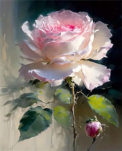 Blume Malen Nach Zahlen Erwachsene,Rose Paint by Numbers Adult,Cheerful Painting,Diy Handgemalt Kreativ Bastelset für Geschenk Heimdekoration. (Rose) von Qihensail
