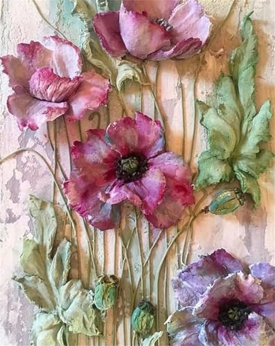 Blumen Malen Nach Zahlen Erwachsene,Paint by Numbers Adult,Cheerful Painting,Diy Handgemalt Kreativ Bastelset für Geschenk Heimdekoration. (Blumen) von Qihensail