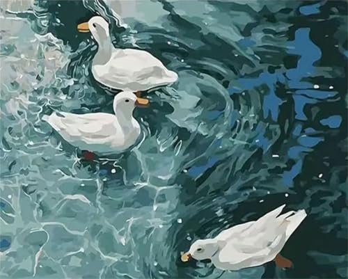 Gans Malen Nach Zahlen Erwachsene,Duck Paint by Numbers Adult,Cheerful Painting,Diy Handgemalt Kreativ Bastelset für Geschenk Heimdekoration. (Gans) von Qihensail