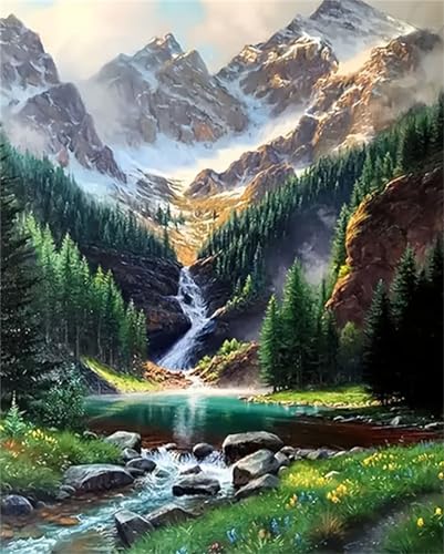 Landschaft Malen Nach Zahlen Erwachsene,Scenery Paint by Numbers Adult,Cheerful Painting,Diy Handgemalt Kreativ Bastelset für Geschenk Heimdekoration. (Landschaft) von Qihensail