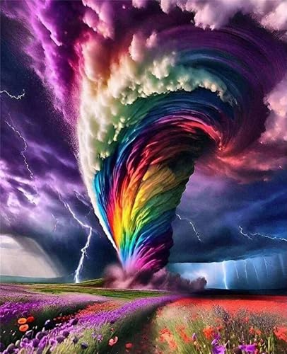 Tornado Malen Nach Zahlen Erwachsene,Farbig Paint by Numbers Adult,Cheerful Painting,Diy Handgemalt Kreativ Bastelset für Geschenk Heimdekoration. (Tornado) von Qihensail