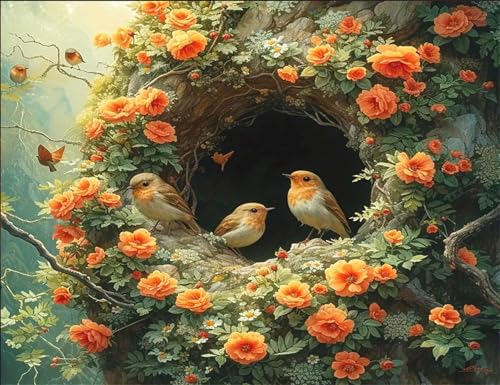 Vogel Malen Nach Zahlen Erwachsene,Paint by Numbers Adult,Cheerful Painting,Diy Handgemalt Kreativ Bastelset für Geschenk Heimdekoration. (Vogel) von Qihensail