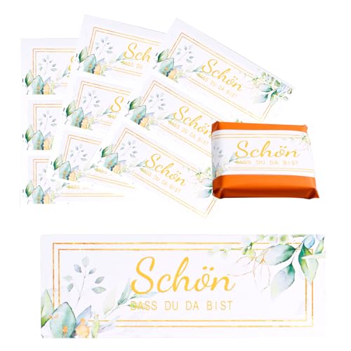 60 Stück Schön Das Du Da Bist Sticker，Gastgeschenke Hochzeit Aufkleber für Frühlingsdekoration, Schokolade, Süßigkeiten, Hochzeitsgeschenke (5cm*1.8cm A) von Qiimenguer