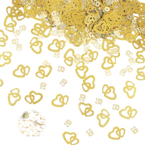 Konfetti Gold Herzen 50,Goldene Hochzeit Deko,300 Stück Herz Gold Dekoration für Goldene Hochzeit, Jahrestag, Party Dekoration, Tisch, Boden Konfetti Gold Herzen 50,Goldene Hochzeit Deko,300 Stück Herz Gold Dekoration für Goldene Hochzeit, Jahrestag, Party Dekoration, Tisch, Boden von Qiimenguer