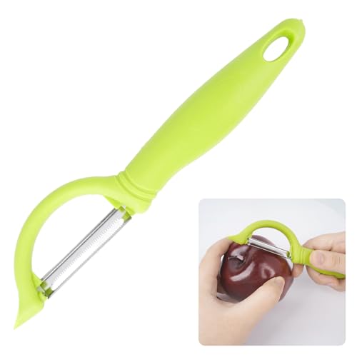Sparschäler - Schäler Set Premium Edelstahl Gemüsemesser mit Scharfer Klinge und Gurkenschäler Rutschfestem Griff Kartoffelschäler Gemüse für Tomaten, Karotten, Obst, Spargelschäler（Grün） von Qiimenguer