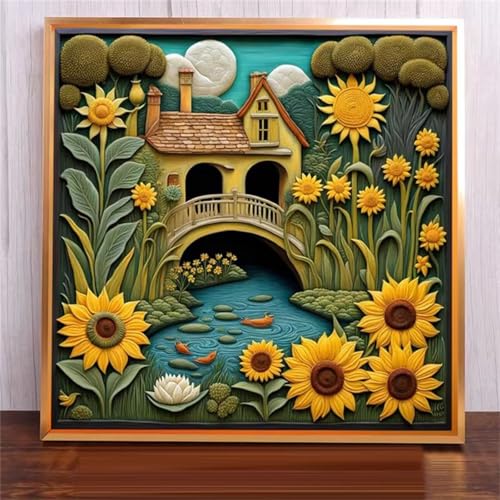 Malen Nach Zahlen Erwachsene,DIY Bridge River Lodge Ölgemälde-Kits auf Leinwand mit Pinseln und Acrylpigment,Handgemalt Ölgemälde Paint by numbers für Wohnzimmer, Büro Dekoration,Ohne Rahmen 60x60cm Malen Nach Zahlen Erwachsene,DIY Bridge River Lodge Ölgemälde-Kits auf Leinwand mit Pinseln und Acrylpigment,Handgemalt Ölgemälde Paint by numbers für Wohnzimmer, Büro Dekoration,Ohne Rahmen 60x60cm von Qijinn