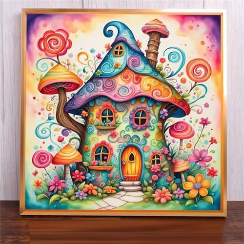Malen Nach Zahlen Erwachsene,DIY Cartoon Pilzhaus Ölgemälde-Kits auf Leinwand mit Pinseln und Acrylpigment,Handgemalt Ölgemälde Paint by numbers für Wohnzimmer, Büro Dekoration,Ohne Rahmen 30x30cm Malen Nach Zahlen Erwachsene,DIY Cartoon Pilzhaus Ölgemälde-Kits auf Leinwand mit Pinseln und Acrylpigment,Handgemalt Ölgemälde Paint by numbers für Wohnzimmer, Büro Dekoration,Ohne Rahmen 30x30cm von Qijinn