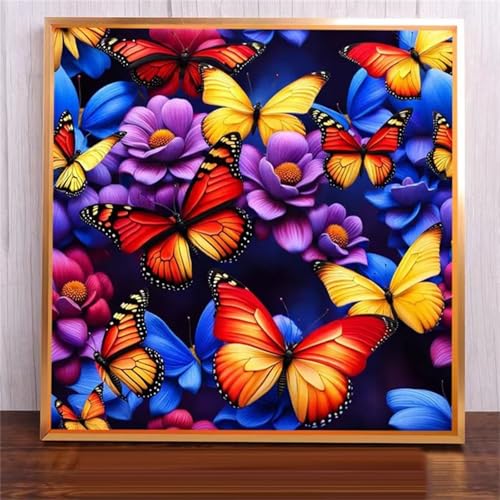 Malen Nach Zahlen Erwachsene,DIY Schmetterlinge Blume Ölgemälde-Kits auf Leinwand mit Pinseln und Acrylpigment,Handgemalt Ölgemälde Paint by numbers für Wohnzimmer, Büro Dekoration,mit Rahmen 30x30cm Malen Nach Zahlen Erwachsene,DIY Schmetterlinge Blume Ölgemälde-Kits auf Leinwand mit Pinseln und Acrylpigment,Handgemalt Ölgemälde Paint by numbers für Wohnzimmer, Büro Dekoration,mit Rahmen 30x30cm von Qijinn