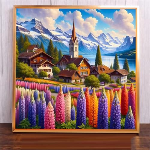 Malen Nach Zahlen Erwachsene,DIY Schöne Landkirche Ölgemälde-Kits auf Leinwand mit Pinseln und Acrylpigment,Handgemalt Ölgemälde Paint by numbers für Wohnzimmer, Büro Dekoration,Ohne Rahmen 40x40cm Malen Nach Zahlen Erwachsene,DIY Schöne Landkirche Ölgemälde-Kits auf Leinwand mit Pinseln und Acrylpigment,Handgemalt Ölgemälde Paint by numbers für Wohnzimmer, Büro Dekoration,Ohne Rahmen 40x40cm von Qijinn