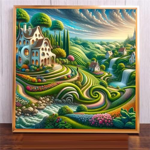 Malen Nach Zahlen Erwachsene,DIY Spring Field House Ölgemälde-Kits auf Leinwand mit Pinseln und Acrylpigment,Handgemalt Ölgemälde Paint by numbers für Wohnzimmer, Büro Dekoration,mit Rahmen 30x30cm Malen Nach Zahlen Erwachsene,DIY Spring Field House Ölgemälde-Kits auf Leinwand mit Pinseln und Acrylpigment,Handgemalt Ölgemälde Paint by numbers für Wohnzimmer, Büro Dekoration,mit Rahmen 30x30cm von Qijinn