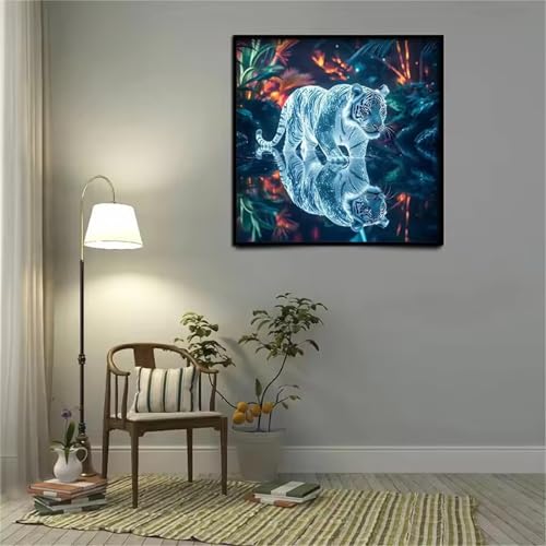 Qijinn Diamant Painting Bilder für Erwachsene Anfänger,5D Fantasy Tiger Diamond Painting Set,DIY Vierkant Diamant Kunst Kits Vollbohrer Kreuzstich Malerei für Home Wand Dekor 105x105cm Qijinn Diamant Painting Bilder für Erwachsene Anfänger,5D Fantasy Tiger Diamond Painting Set,DIY Vierkant Diamant Kunst Kits Vollbohrer Kreuzstich Malerei für Home Wand Dekor 105x105cm von Qijinn