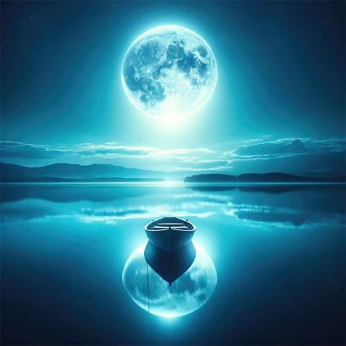 Qijinn Diamant Painting Bilder für Erwachsene Anfänger,5D Mond, Meer, Schiff Diamond Painting Set,DIY Vierkant Diamant Kunst Kits Vollbohrer Kreuzstich Malerei für Home Wand Dekor 105x105cm Qijinn Diamant Painting Bilder für Erwachsene Anfänger,5D Mond, Meer, Schiff Diamond Painting Set,DIY Vierkant Diamant Kunst Kits Vollbohrer Kreuzstich Malerei für Home Wand Dekor 105x105cm von Qijinn