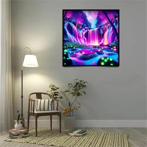 Qijinn Diamond Painting Erwachsene,Fantasie-Wasserfälle 5D Diamant Painting Bilder DIY Rund Vollbohrer Diamond Painting Bilder Stickerei Diamant Malerei Set für Wanddekoration,105x105cm Qijinn Diamond Painting Erwachsene,Fantasie-Wasserfälle 5D Diamant Painting Bilder DIY Rund Vollbohrer Diamond Painting Bilder Stickerei Diamant Malerei Set für Wanddekoration,105x105cm von Qijinn