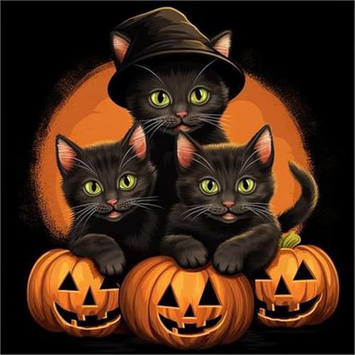Qijinn Diamond Painting Erwachsene,Halloween Tiere 5D Diamant Painting Bilder DIY Rund Vollbohrer Diamond Painting Bilder Stickerei Diamant Malerei Set für Wanddekoration,105x105cm Qijinn Diamond Painting Erwachsene,Halloween Tiere 5D Diamant Painting Bilder DIY Rund Vollbohrer Diamond Painting Bilder Stickerei Diamant Malerei Set für Wanddekoration,105x105cm von Qijinn