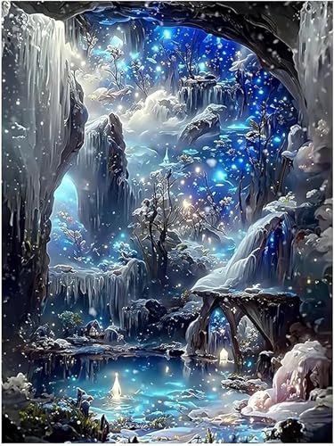 Qijinn Diamond Painting Kits,5D Talsee Diamant Painting Bilder für Erwachsene,DIY Round Vollbohrer Diamant Malerei Stickerei Kreuzstich Set Home Wand Dekor Geschenke 90x110 cm von Qijinn