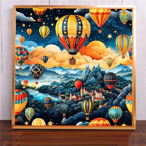 Qijinn Malen Nach Zahlen Erwachsene,DIY Heißluftballon-Schloss Ölgemälde-Kits auf Leinwand mit Pinseln und Acrylpigment,Handgemalt Paint by numbers für Wohnzimmer, Büro Dekoration,mit Rahmen 45x45cm Qijinn Malen Nach Zahlen Erwachsene,DIY Heißluftballon-Schloss Ölgemälde-Kits auf Leinwand mit Pinseln und Acrylpigment,Handgemalt Paint by numbers für Wohnzimmer, Büro Dekoration,mit Rahmen 45x45cm von Qijinn