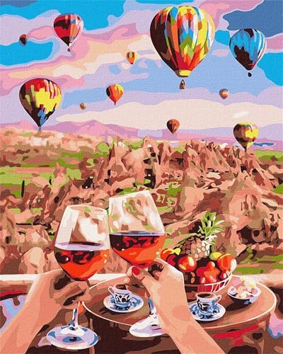 Qijinn Malen Nach Zahlen Erwachsene Paarurlaub DIY Handgemalt Ölgemälde Kit für Anfänger,mit Pinseln und Acrylfarbe Paint by Number kit für Home Deko Geschenk 30x40 cm(mit Rahmen) von Qijinn