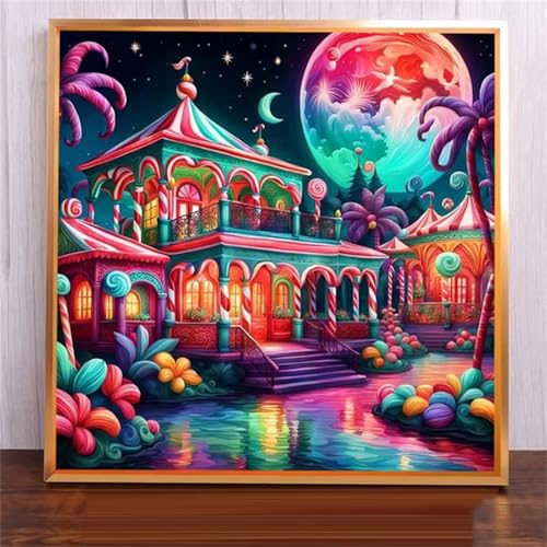 Qijinn Mondvilla-Landschaft Malen Nach Zahlen Erwachsene,DIY mit Rahmen Handgemalt Ölgemälde Kits für Anfänger,Acryl Malen nach Zahlen Kits auf Leinwand mit Pinseln für Heimdekoration 45x45cm Qijinn Mondvilla-Landschaft Malen Nach Zahlen Erwachsene,DIY mit Rahmen Handgemalt Ölgemälde Kits für Anfänger,Acryl Malen nach Zahlen Kits auf Leinwand mit Pinseln für Heimdekoration 45x45cm von Qijinn