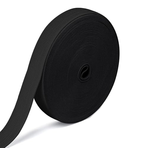 10 Meter Gummiband Schwarz 15 mm Breit Gummibänder Nähen dick Hosengummi Elastische Band gummizug Gummilitze stoffband zum Nähen sewing elastic band für DIY Handwerk, Kleidung (10 M-1.5 cm Schwarzer) von Qikaara