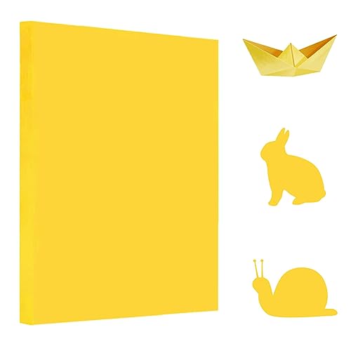 100 Blatt Gelb Origami Papier, A4 Faltpapier 70 g/m² Tonpapier Zweiseitig Bastelpapier Doppelseitig Kopierpapier für DIY Kunst Handwerk, Papierblumen und Bastelprojekte,Yellow Folding craft paper von Qikaara