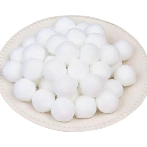 100 Stück Pompons zum Basteln, Weiß Pompons, 30mm/3cm Pompom Bälle, Pompoms zum Basteln, Pompons Bälle, Flauschige Pom für DIY Kreative Handwerk Dekorationen white Pom Poms Pompoms (Weiß-30mm) von Qikaara