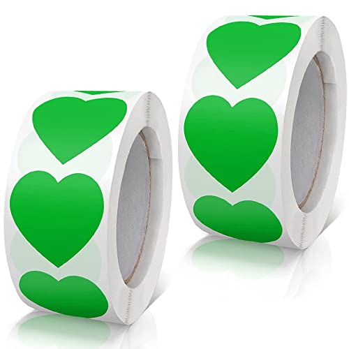 1000 Stück Aufkleber Herz Selbstklebend Herzform Etiketten Rolle 25mm klein Farbkodierung Herz Aufkleber für Hochzeit Scrapbooking Geschenke Grün 1000 Stück Aufkleber Herz Selbstklebend Herzform Etiketten Rolle 25mm klein Farbkodierung Herz Aufkleber für Hochzeit Scrapbooking Geschenke Grün von Qikaara