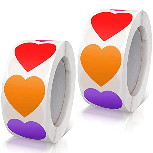 1000 Stück Aufkleber Herz Selbstklebend Herzform Etiketten Rolle 25mm klein Farbkodierung Herz Aufkleber für Hochzeit Scrapbooking Geschenke Mehrfarbig 1000 Stück Aufkleber Herz Selbstklebend Herzform Etiketten Rolle 25mm klein Farbkodierung Herz Aufkleber für Hochzeit Scrapbooking Geschenke Mehrfarbig von Qikaara